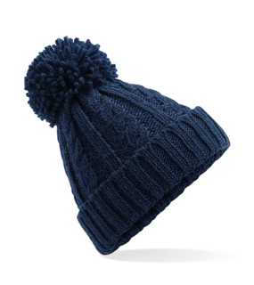 Unisex čiapka (Beechfield Cable Knit Melange Beanie) > modrá (navy)