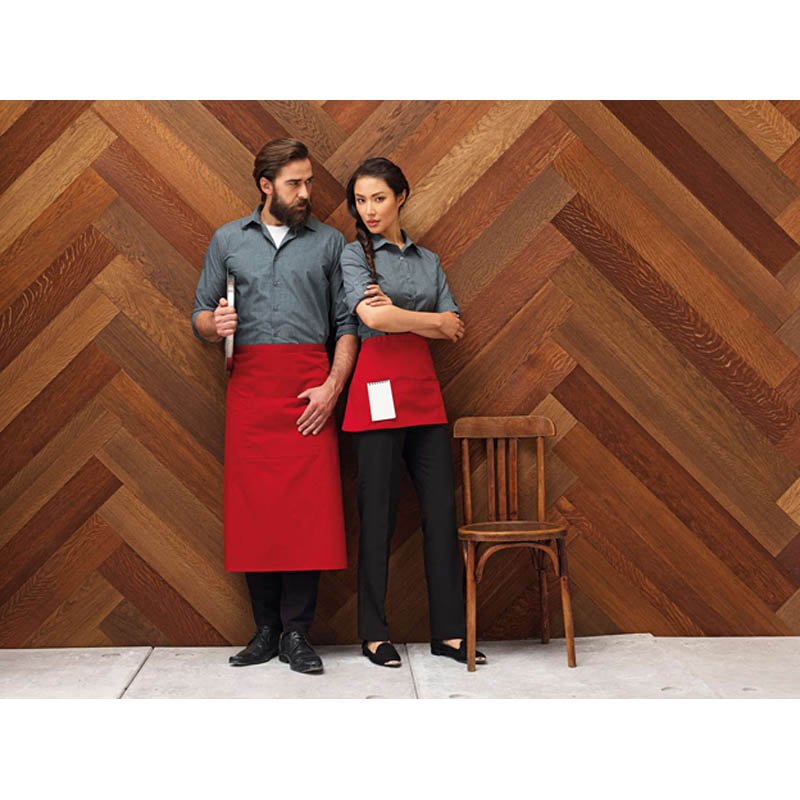 Unisex zástera (PREMIER ‘COLOURS’ 3-POCKET APRON) > červená