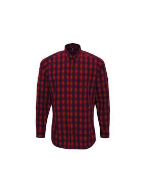 Pánska košeľa(PREMIER "MULLIGAN" CHECK-MENS COTTON SHIRT)>červená/modrá(navy)>2XL
