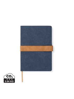 Zápisník VINGA Bosler A5 z RCS recykl. canvas > modrá (navy)
