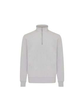 IQONIQ Elgon sveter s krátkym zipsom z recyklovanej bavlny > šedá (light heather) > XS