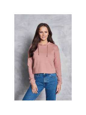 Dámska mikina (Just Hoods GIRLIE CROPPED HOODIE) > ružová (dusty) > XL