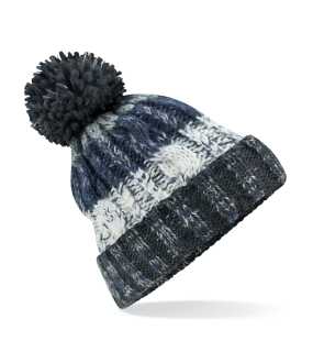 Unisex čiapka (Beechfield Corkscrew Pom Pom Beanie) > modrá / biela (artick dawn)