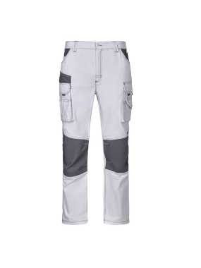 Pánske nohavice (VELILLA TWO-TONE CANVAS TROUSERS) > biela / šedá > L