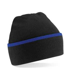 Unisex čiapka (Beechfield Teamwear Beanie) > čierna / modrá (bright royal)
