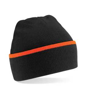 Unisex čiapka (Beechfield Teamwear Beanie) > čierna / oranžová