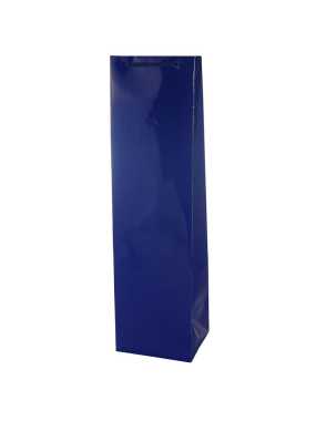 Papierová taška (Lesklý laminovaný papier) > modrá > 11x9x40 cm