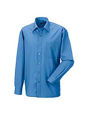 Pánska košeľa(Long Sleeve PolyCotton Easy Care Poplin RUSSELL)>modrá (corporate)>XL