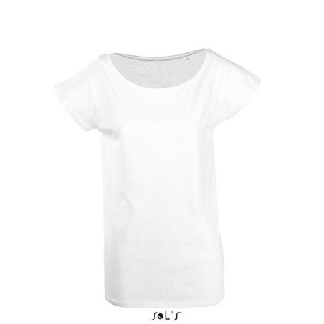 Dámske tričko (SOLS MARYLIN WOMENS SHORT SLEEVE LONG KIMONO T-SHIRT) > biela > L