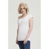 Dámske tričko (SOLS MARYLIN WOMENS SHORT SLEEVE LONG KIMONO T-SHIRT) > biela > L