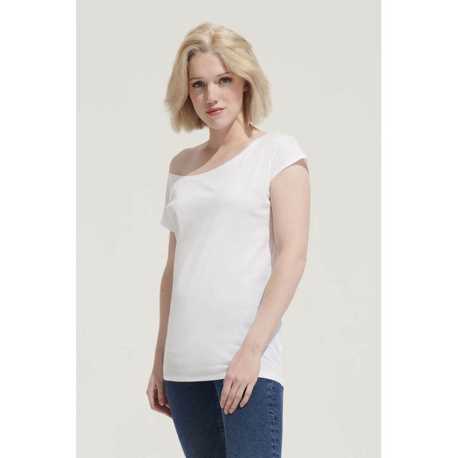Dámske tričko (SOLS MARYLIN WOMENS SHORT SLEEVE LONG KIMONO T-SHIRT) > biela > L