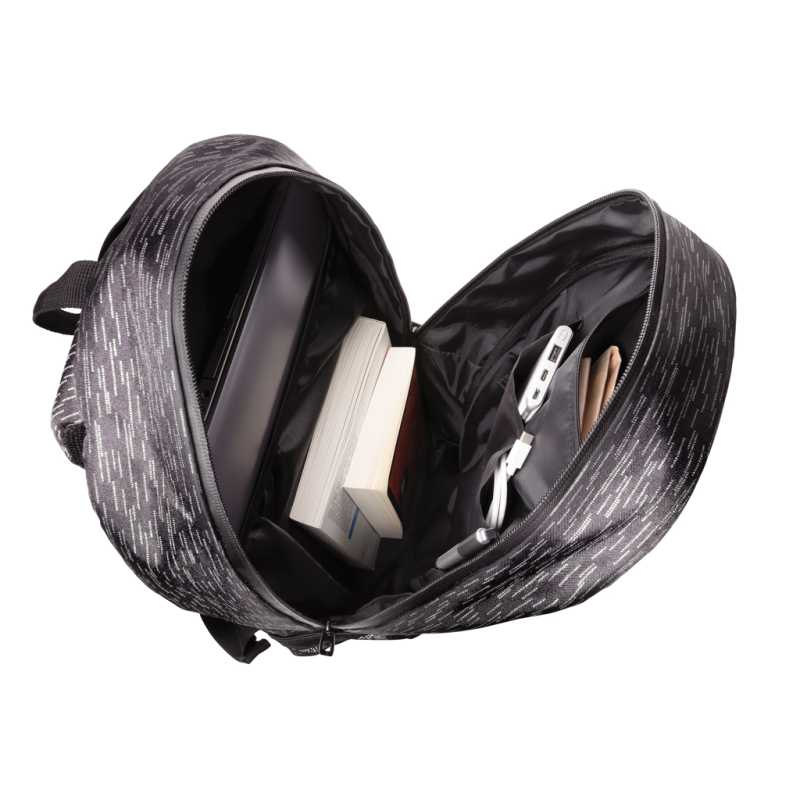 Reflexný batoh na notebook z RPET AWARE > čierna