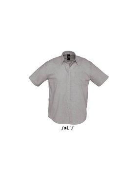 Pánska košeľa (SOLS BRISBANE MENS SHORT SLEEVE OXFORD SHIRT) > strieborná > 3XL