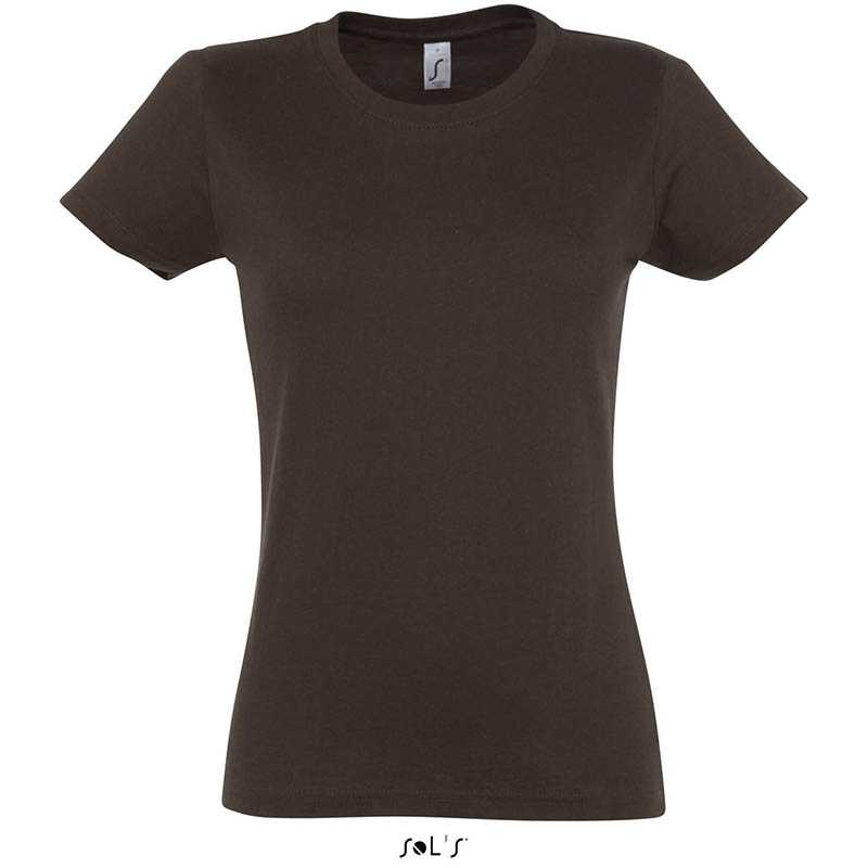 Dámske tričko (SOLS IMPERIAL WOMAN ROUND COLLAR T-SHIRT) > hnedá (chocolate) > L
