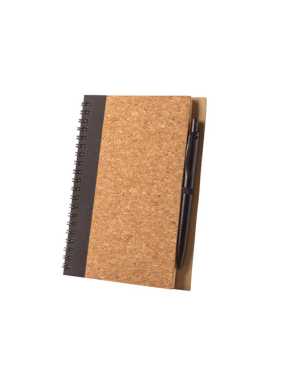 Zápisník B6 z korku s perom > čierna