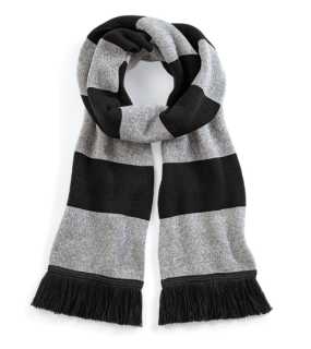 Unisex šál (Beechfield Stadium Scarf) > čierna / šeda (heather)