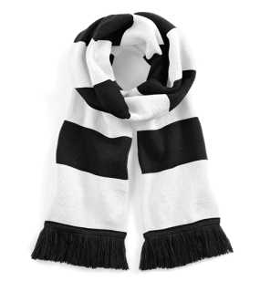 Unisex šál (Beechfield Stadium Scarf) > čierna / biela