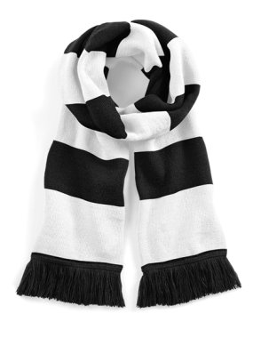 Unisex šál (Beechfield Stadium Scarf) > čierna / biela