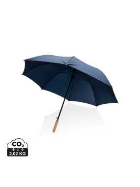 27" bambusový auto-open dáždnik Impact zo 190T RPET > modrá (navy)