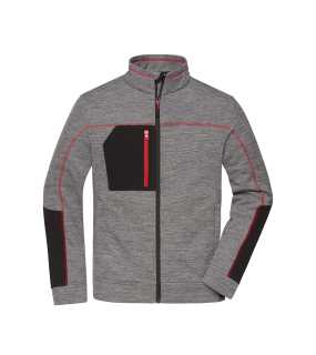 Pánska bunda (JN Mens Structure Fleece Jacket) > šedá (carbon) / čierna / červená > L