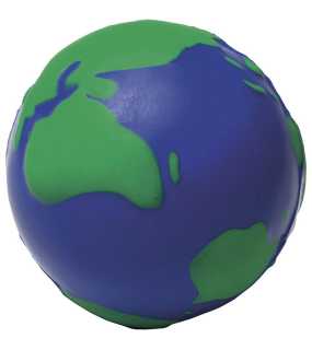 Antistresová hračka v tvare zemegule > modrá