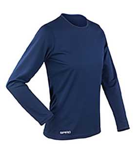 Dámske tričko (SPIRO LADIES QUICK-DRY LONG SLEEVE T-SHIRT) > modrá (navy) > S