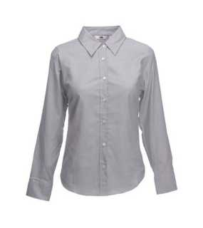 Dámska košeľa (FRUIT OF THE LOOM Lady-Fit Long Sleeve Oxford Shirt )>šedá (oxford)>S