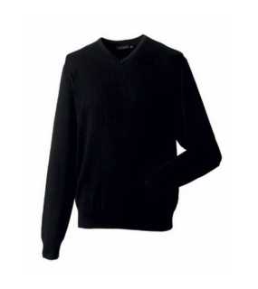 Pánsky sveter(V-Neck Knitted RUSSELL) > čierna > 2XS