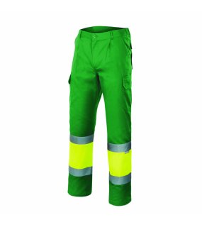 Pánske nohavice (VELILLA HV TWO-TONE LINED TROUSERS) > zelená (grass) / žltá (hi-vis) > M