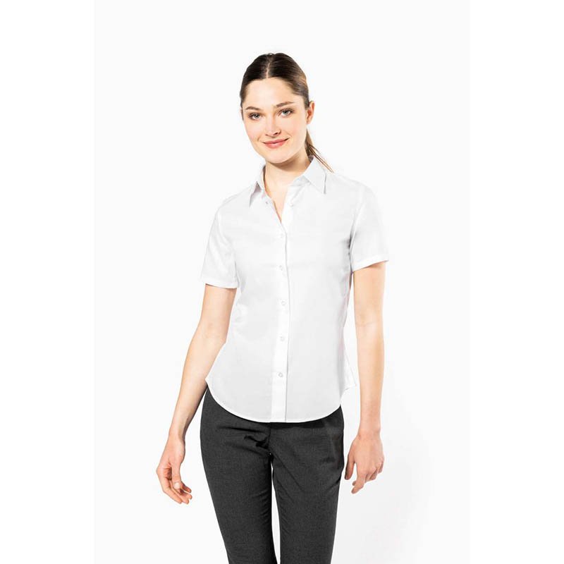 Dámska košela (KARIBAN LADIES SHORT SLEEVE SHIRT) > modrá (bright sky) > M