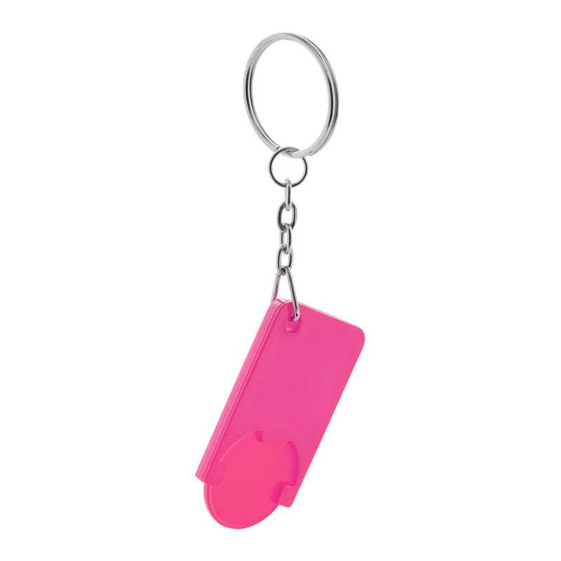 Kľúčenka na mince > ružová(fuchsia)