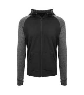 Pánska mikina (Just Cool MEN'S COOL CONTRAST ZOODIE) > čierna / čierna (slate melange) > L