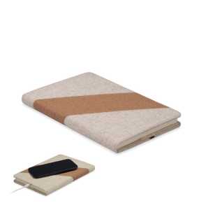 Zápisník A5 s 15W nabíjačkou > béžová