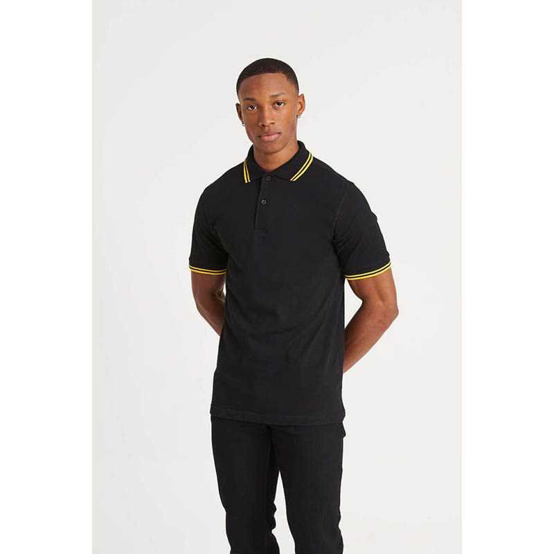 Pánska polokošeľa (Just Polos STRETCH TIPPED POLO) > červená / biela > L