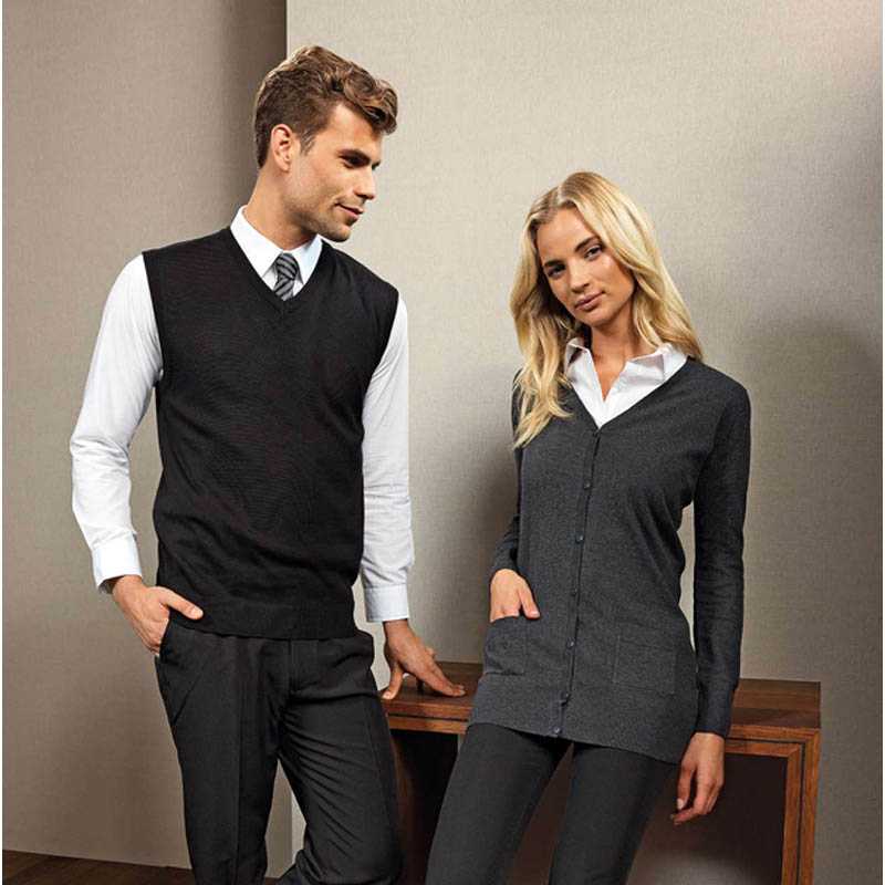 Pánsky sveter (PREMIER MENS SLEEVELESS SWEATER  COTTON/ACRYLIC) > čierna > M