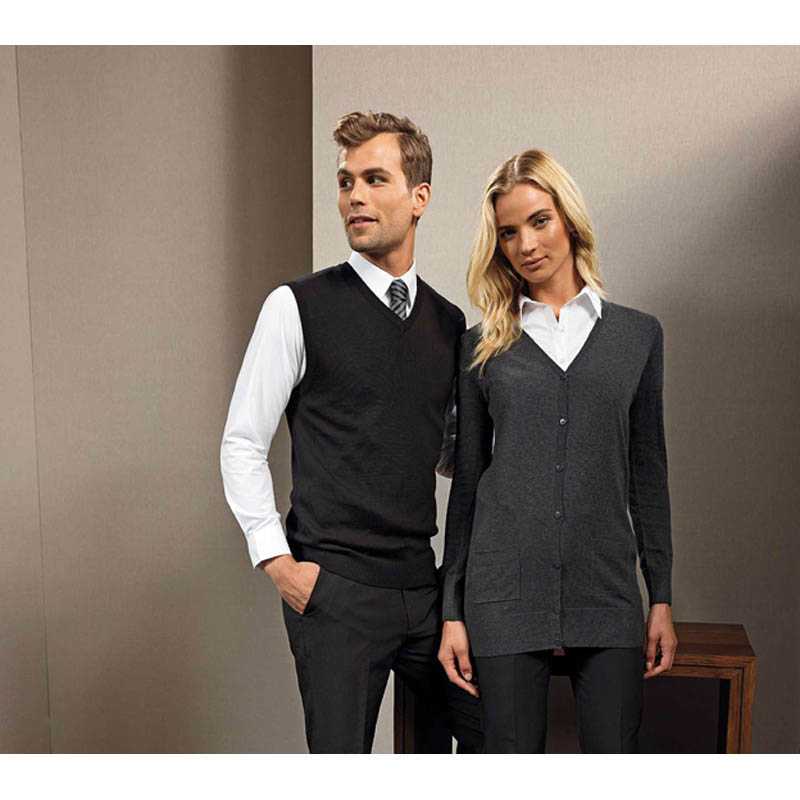Pánsky sveter (PREMIER MENS SLEEVELESS SWEATER  COTTON/ACRYLIC) > čierna > M