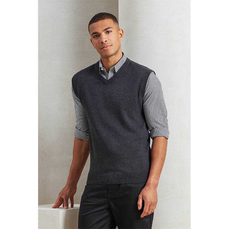 Pánsky sveter (PREMIER MENS SLEEVELESS SWEATER  COTTON/ACRYLIC) > čierna > M