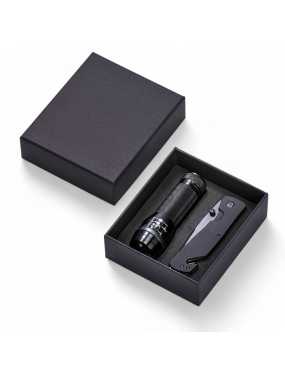 Sada multifunkčný nôž a baterka > čierna