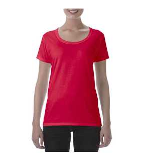 Dámske tričko(GILDAN SOFTSTYLE LADIES DEEP SCOOP TSHIRT) > červená > S