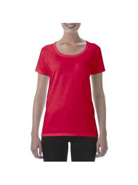Dámske tričko(GILDAN SOFTSTYLE LADIES DEEP SCOOP TSHIRT) > červená > S