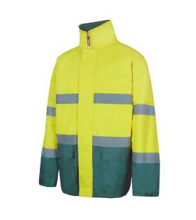 Pánska bunda (VELILLA HV TWO-TONE PARKA) > zelená / žltá (hi-vis) > 3XL