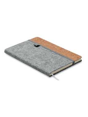 Korkový zápisník A5 s RPET > šedá