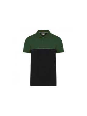 Unisex polokošeľa(UNISEX ECO-FRIENDLY SHORT SLEEVE POLO SHIRT)>čierna/zelená(forest)>XL