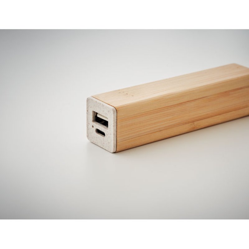 Bambusová powerbanka 2200 mAh > hnedá (wood)