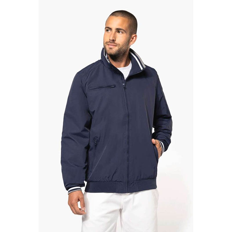 Pánska bunda (KARIBAN CITY BLOUSON JACKET) > čierna / biela / modrá > XL