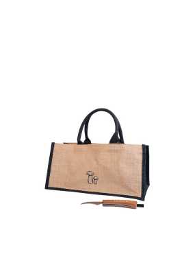 Taška a nôž na hríby (SAGAFORM) > béžová / čierna