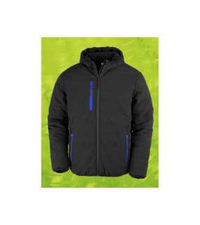 Unisex bunda (RESULT Compass Padded Winter Jacket) > čierna / modrá (royal) > S