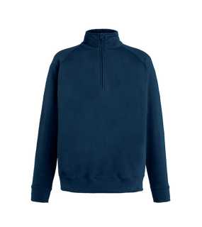 Pánska mikina (FRUIT OF THE LOOM Lightweight Zip Neck Sweat)>modrá (deep navy)>2XL