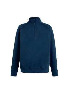 Pánska mikina (FRUIT OF THE LOOM Lightweight Zip Neck Sweat)>modrá (deep navy)>2XL