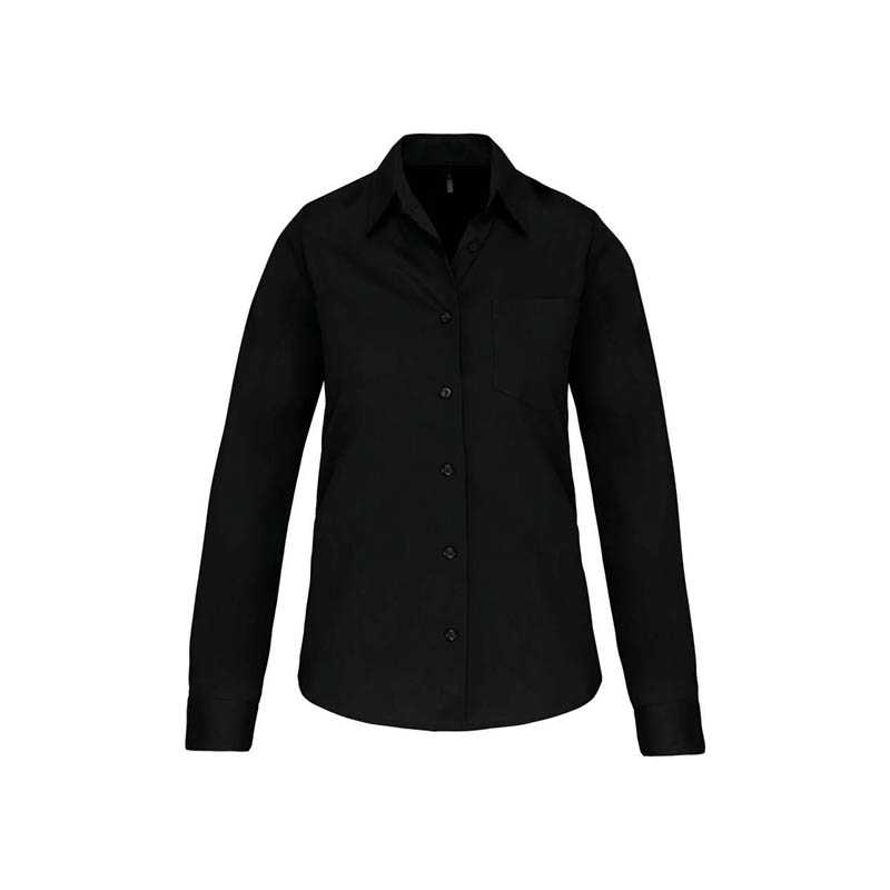 Dámska košeľa (KARIBAN LADIES LONG SLEEVE SHIRT) > čierna > XS
